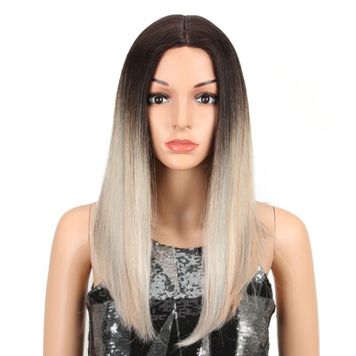 

Noble Ombre Color Straight Hair 18"Inch Lace Front Wig African American Wigs Synthetic Heat Resistant Hair