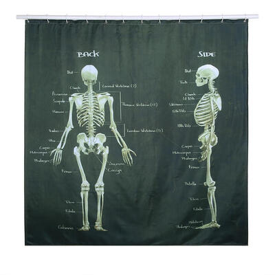 

3D Digital Printing Skull Polyester Shower Curtain Bathroom 180x180cm