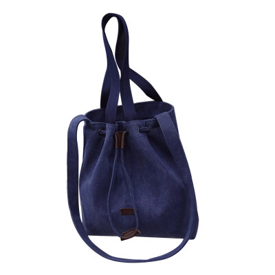 

Women Simple Canvas Large Handbag Tote Shoulder Crossbody Drawing String Bag