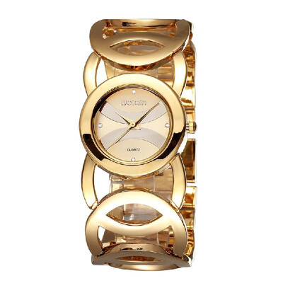 

Weiqin Luxury Bracelet Style Watch Super Simple Delicate Watch Dial with Rhinestone Embedded Elegant Wristwatch for OL Women Girl