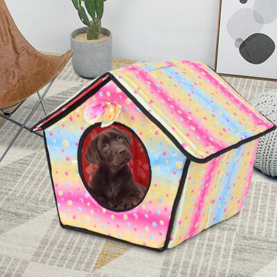 

Greensen Folding Colorful Washable Warm Dog Cat Puppy Bed Play Cushion Pet House