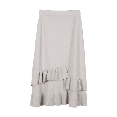 

Irregular&split skirts long knitting skirt in female