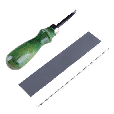 

DIY Leather Craft Edge Skiving Beveling Cutting Tool with Wood Handle