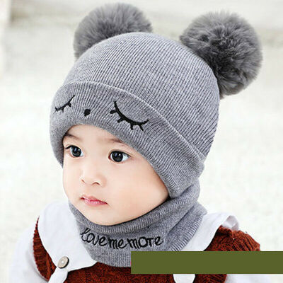 

Baby Toddler Boy Girl Winter Warm Knitted Crochet Beanie Hat Cap Scarf Sets