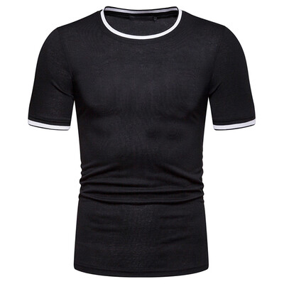 

Toponeto Mens Fashion Summer Solid T Shirt Leaf Short Sleeve Tops Casual Open Shirts
