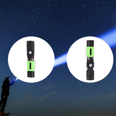 

Saidsome Durable XML-T6 With Night Gel Sleeve USB Charging 3 Modes High Beam Light flashlight lamp