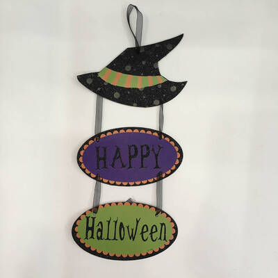 

Colorful BatWitch HatSkull HeadPumpkinGhost Styles Paper Hangers Bar Halloween Decorations