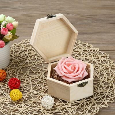 

〖Follure〗Portable Hexagonal Shaped Wooden Storage Box Jewelry Box Wedding Gift Box Holder