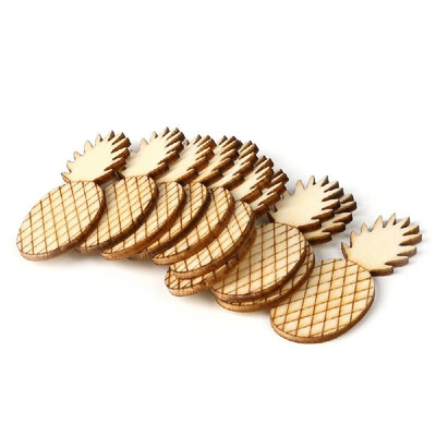 

10pcs Wooden Pineapple Slices Discs Wood Pieces Embellishment DIY Crafts Cutouts Ornament for Home Party Festival Decorations