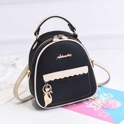 

The bag girl 2018 bumps the double shoulder Bausen system three uses the Korean version broadband single shoulder small round bag