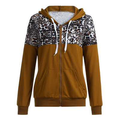 

Starmoon Womens Autumn Winter Leopard Print Jacket Hooded Sweater Coat Hooded Sweats