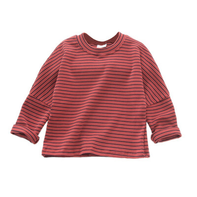 

Spring Autumn Winter New Baby Kid 1-7Y Boys Girls Long Sleeve Striped Cotton T-shirt Casual O-Neck Solid Color Comfortable Tees