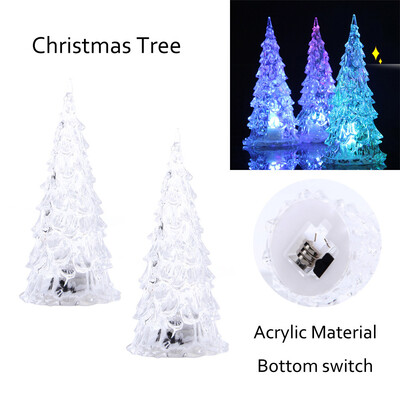 

Siaonvr 2 Pcs Christmas Tree Colorful LED Acrylic Night Light Decor Kids Toy Gift
