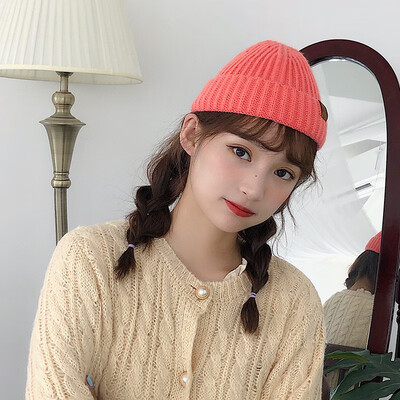 

Ins hats women autumn&winter womens&winter dome-cap Korean-style black-and-white-cap street-cold-hat male