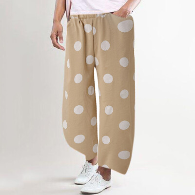 

Tailored Women Wave Point Wide Leg Pants Trousers Loose Pants Casual Linen Wide Leg Pants