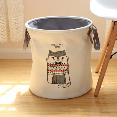 

Gobestart Animal Canvas Sheets Toy Storage Bag Laundry Clothes Basket Folding Storage Box