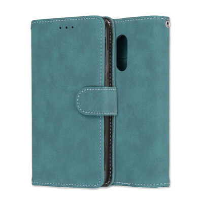 

MOONCASE Millet Red Rice Note 5 Red Rice 5 Plus Vintage Scrub 3 Card Case - Blue