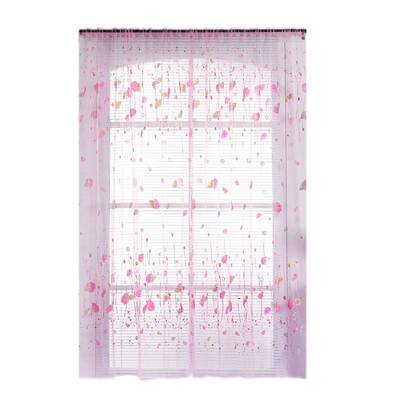 

Fashion Breathing Floral Printed Home Decor Window Screening Curtain Drape