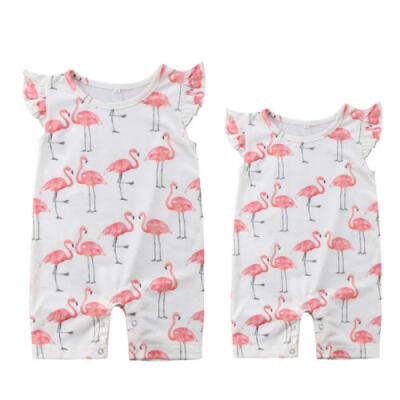 

US Newborn Toddler Baby Girls Flamingo Romper Bodysuit Jumpsuit Outfits Clothing