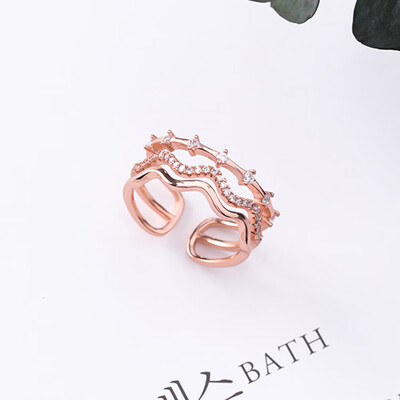 

Open Adjustable Rings For Women Fashion Multilayer Wave Jewelry Accessories