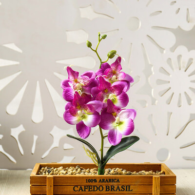 

Artificial Flower Phalaenopsis Floral Fake Potted Plant Bonsai Home Office Decor