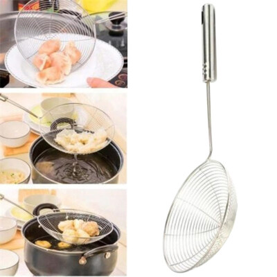 

Kitchen Stainless Steel Long Handle Colander Fried Food Strainer Filter Scoop