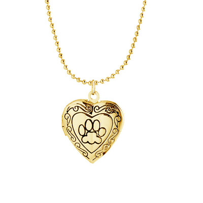 

Photo Frame Memory Locket Necklace Pendant Pet Cat Dog Paw Footprint Necklace