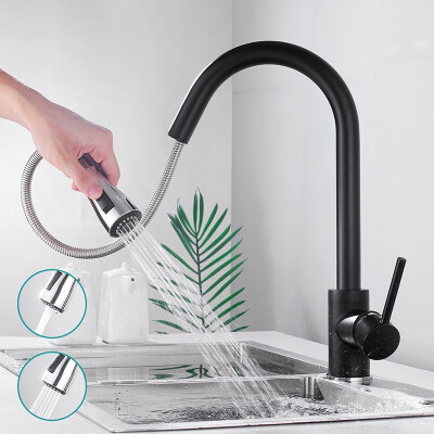 

Pull Out Kitchen Faucets with Sprayer Bathroom Basin Sink Faucets 2 Spraying Modes 360° Rotating Stainless Steel Water Tap