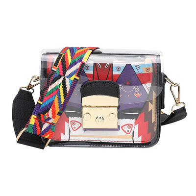 

Fashion Wide Strap Women Messenger Shoulder Bag Summer Funny Mini Jelly Bag