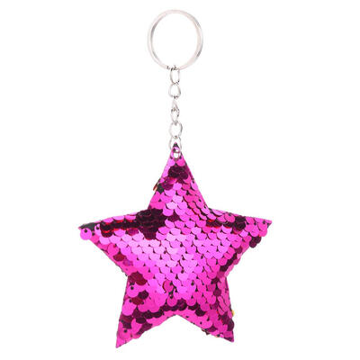 

Colorful Sequins Glitter Keychain Star Shining Girl Backpack Jewelry Gifts