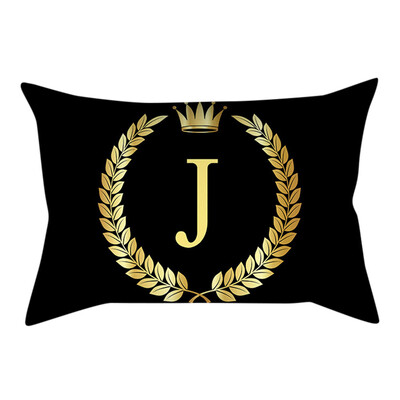 

〖Follure〗Pillow Cover Black&Gold Letter Pillowcase Sofa Cushion Cover Home Decor