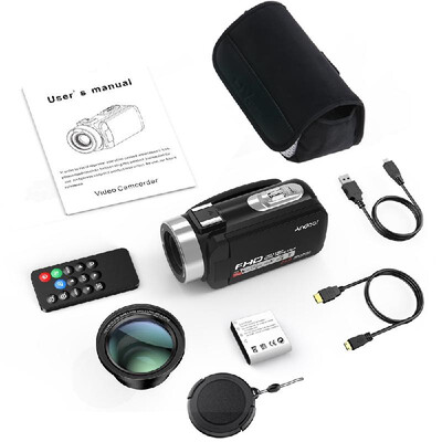 

Andoer 1080P HD WiFi Digital Video Camera Camcorder DV Recorder 16X Zoom 30" LCD Touchscreen IR Night Vision with Hot Shoe Mount