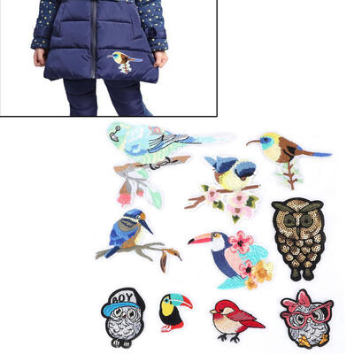 

Greensen 10PCS Birds Clothing Embroidered Patch DIY Iron Sewing Sticker Applique Craft Accessories