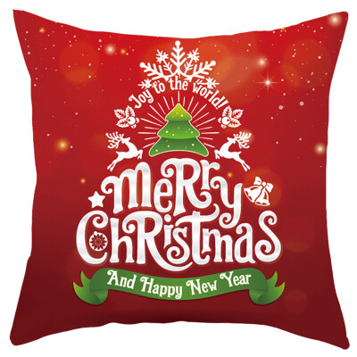 

Tailored Merry Christmas Short Plush Pillowcase Sofa Pad Set Home Decoration 18x18 Inch