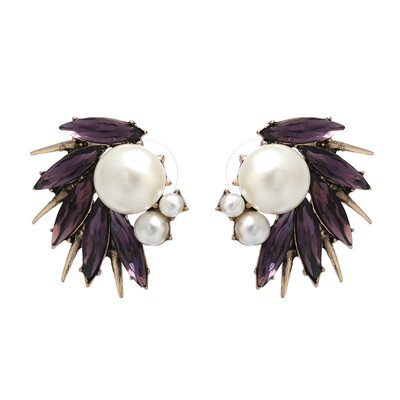 

JURAN Factory Price 2017 Vintage Croods Primitive Brincos Cute Simulated Pearl Stud Earrings Statement Fashion Jewelry 6 Colors