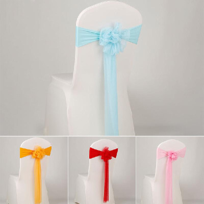 

Chair Sash Bow Elastic Chair Ribbon Back Tie Bands for Wedding Party Ceremony Banquet