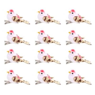 

12pcs Foam Artificial Simulation Bird Flower Wedding Christmas Tree Decor