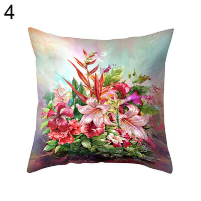 

Fresh Flower Throw Pillow Case Cushion Cover Sofa Bed Car Cafe Office Decoration