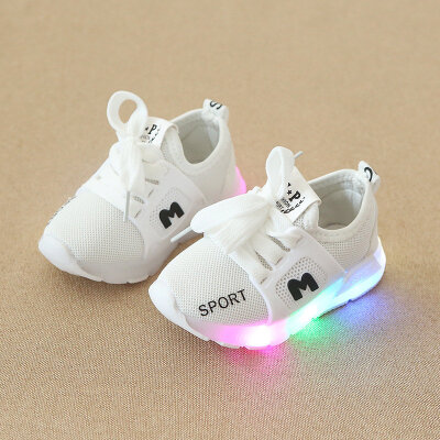 

New Children Breathable Shoes Fashionable LED Luminous Running Sports Walking Shoes