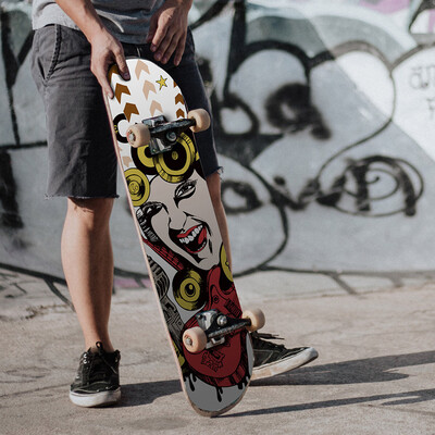 

〖Follure〗Thickened Matte Non-slip Wear Resistant Skateboard Stickers Laptop Luggage Decal