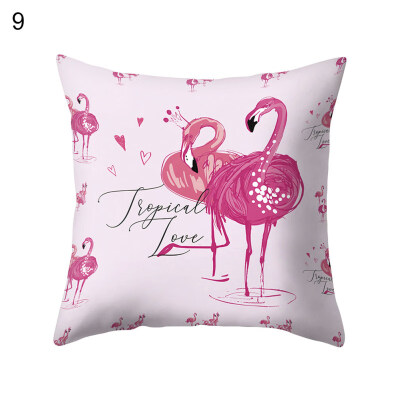 

Fashion Flamingo Flower Pillow Case Cushion Cover Home Office Cafe Decoration