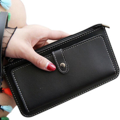 

Brand Wallet Women PU Leather Purses Ladies Zipper&Hasp Long Wallet Retro Female Fashion Money Bag Card Holder Wallets