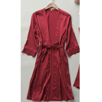 

Women Satin Robe Kimono Night Gown Bridesmaid Robes Sleepwear Bathrobe 2019
