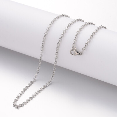 

304 Stainless Steel Necklace Making Cable Chains with Lobster Clasps Stainless Steel Color 236"600mm 23mm