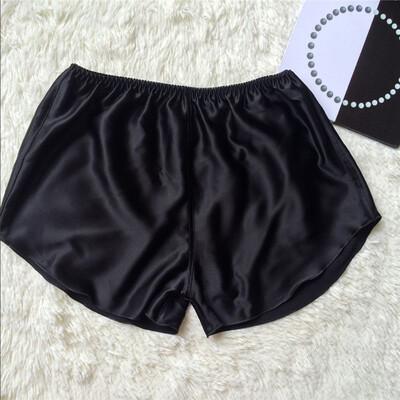 

Ladies Solid Silk Shorts Elastic Waist Home Trouser Loose Bottoms Sexy Sleepwear