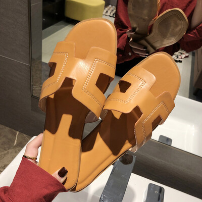 

Summer sandals&slippers women wear fashion lazy slippers with flat soles dragging H slippers