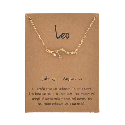 

Fashion Jewelry Zodiac Crystal Star Sign 12 constellation Pendant Necklace For Women