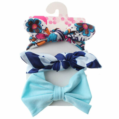 

3 PcsSet Kids Baby Girls Cotton Bow Knot Headband Children Hair Band Head Wear
