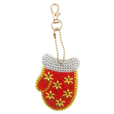 

4pcs DIY Christmas Full Drill Special Shaped Diamond Painting Bag Keychains