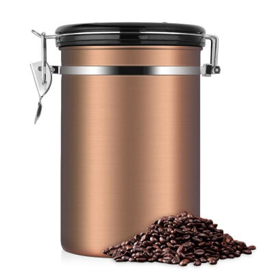 

Greensen Coffee Container Large Airtight Stainless Steel Black Kitchen Sotrage Canister for Coffee